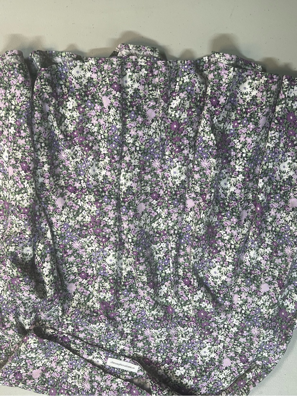 Christopher & Banks Purple Floral A-Line Midi Skirt Women’s Size 8 Rayon - Picture 9 of 10